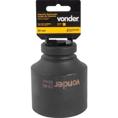 Soquete Sextavado Impacto Longo Enc 1" 60mm Aço Cromo Vonder