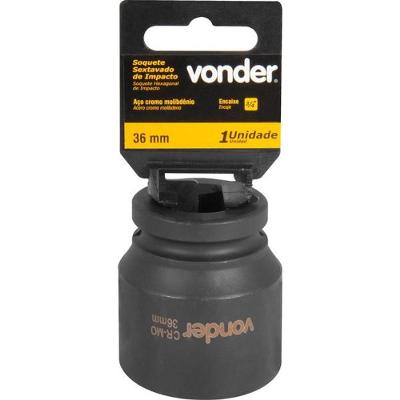 Soquete Sextavado Impacto Encaixe 3/4" 36Mm Aço Cromo Vonder