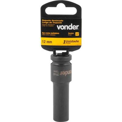 Soquete Sext Impacto Longo Enc 1/2" 12Mm Aço Cromo Vonder