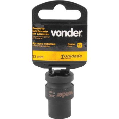 Soquete Sextavado De Impacto Enc 1/2" 13Mm Aço Cromo Vonder