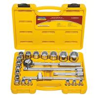 Jogo De Soquetes Estriados Encaixe 1/2 Tramontina Em Aço Cromo Vanádio E Maleta 22 Peças - 1