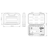 Jogo De Soquetes Estriados Encaixe 1/2 Tramontina Em Aço Cromo Vanádio E Maleta 22 Peças - 3