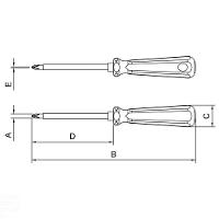 Chave De Fenda Isolada Ponta Cruzada Em Aço Cromo Vanádio 6x150 Mm (1/4x6") Pro - 2