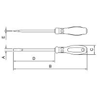 Chave De Fenda Ponta Chata Em Aço Cromo Vanádio 5x250 Mm (3/16x10) Tramontina Pro Tramontina - 3