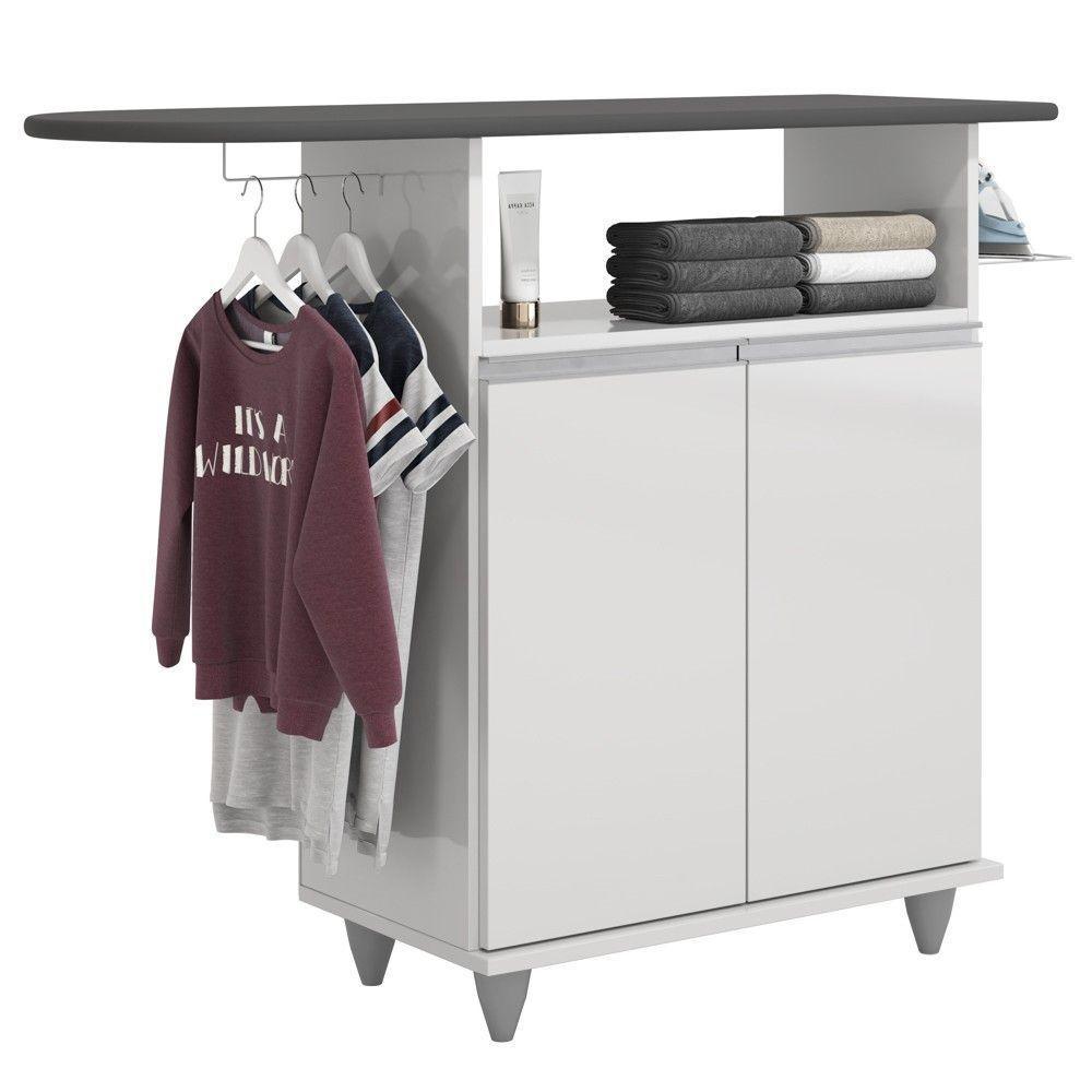 Tábua De Passar Com Balcão 2 Portas Carla Branco - Lumil - 5