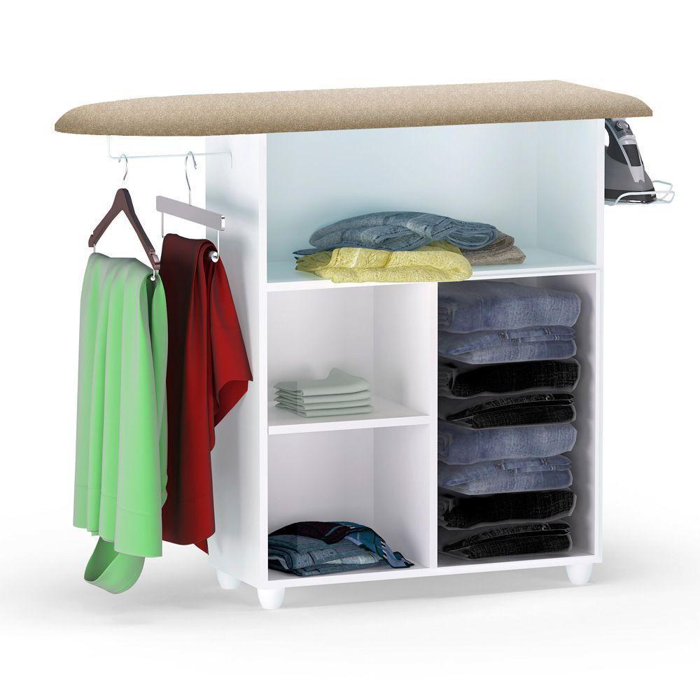 Tábua De Passar Com Armário Mariana Branco E Preto 976 - 2