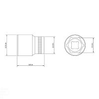 Soquete Sextavado 15 Mm Encaixe 1/2" Em Aço Cromo Vanádio Com Acabamento Cromado - 3