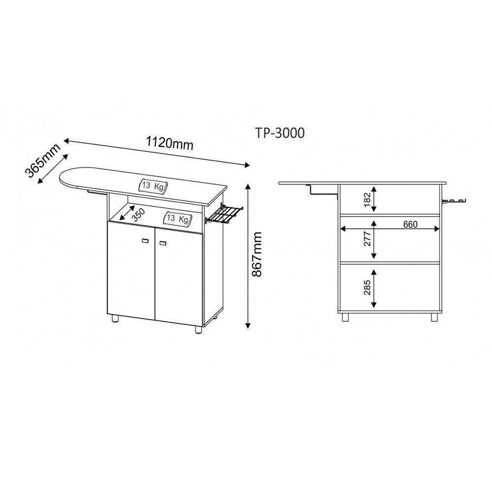 Tábua de Passar 2 Portas Branco Tecno Mobili - 2