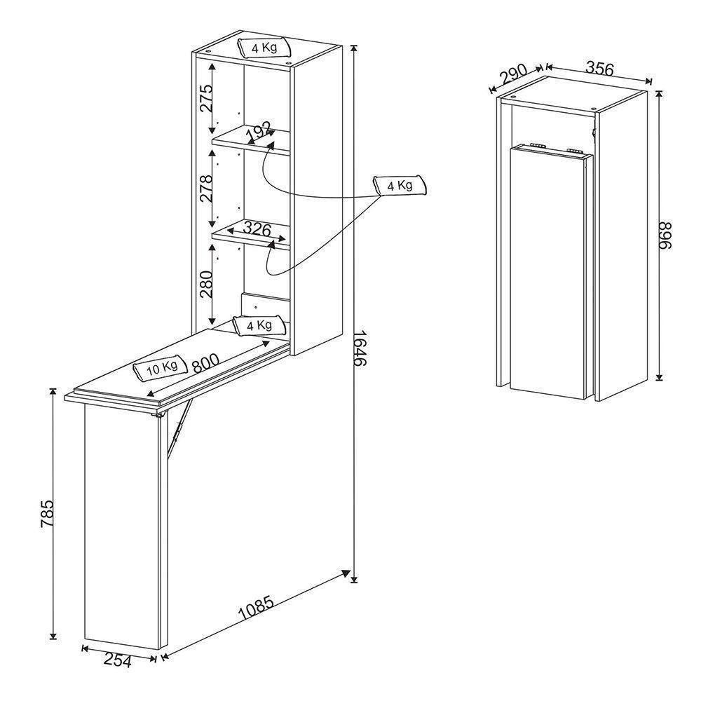 Tábua de Passar Retrátil Branco Tecno Mobili - 3