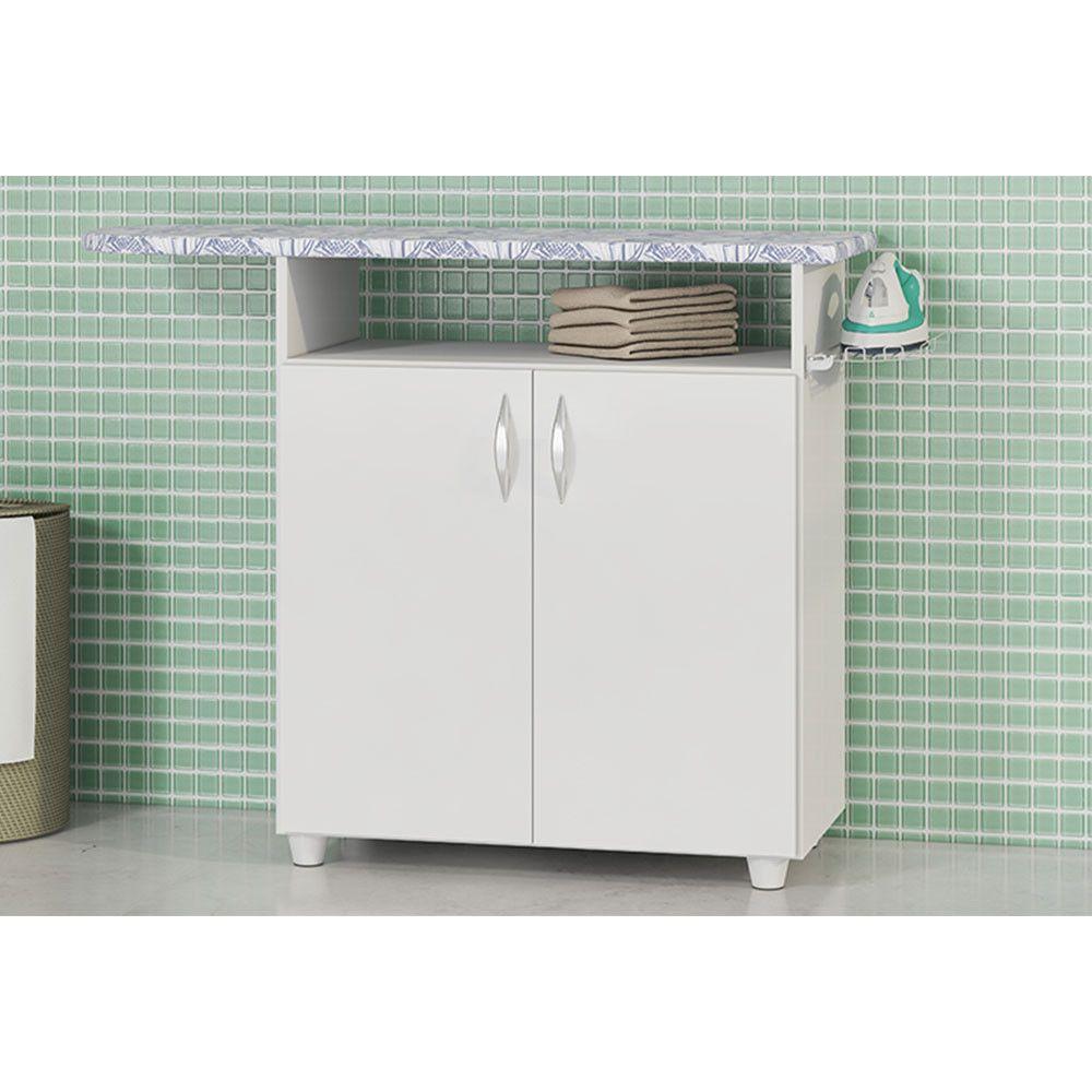 Tábua De Passar Roupas Criativa Para Lavanderia 2 Portas E Porta Ferro Notável Branco - 2