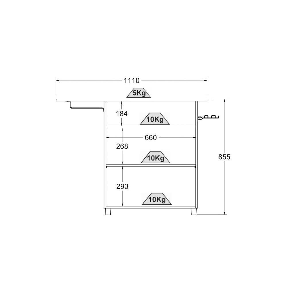 Tábua de Passar Ditália 2 Portas Mp-50 Branco - 6