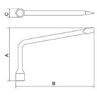 Chave De Roda Tipo L Em Aço Cromo Vanádio 19 Mm Tramontina Pro Tramontina - 2