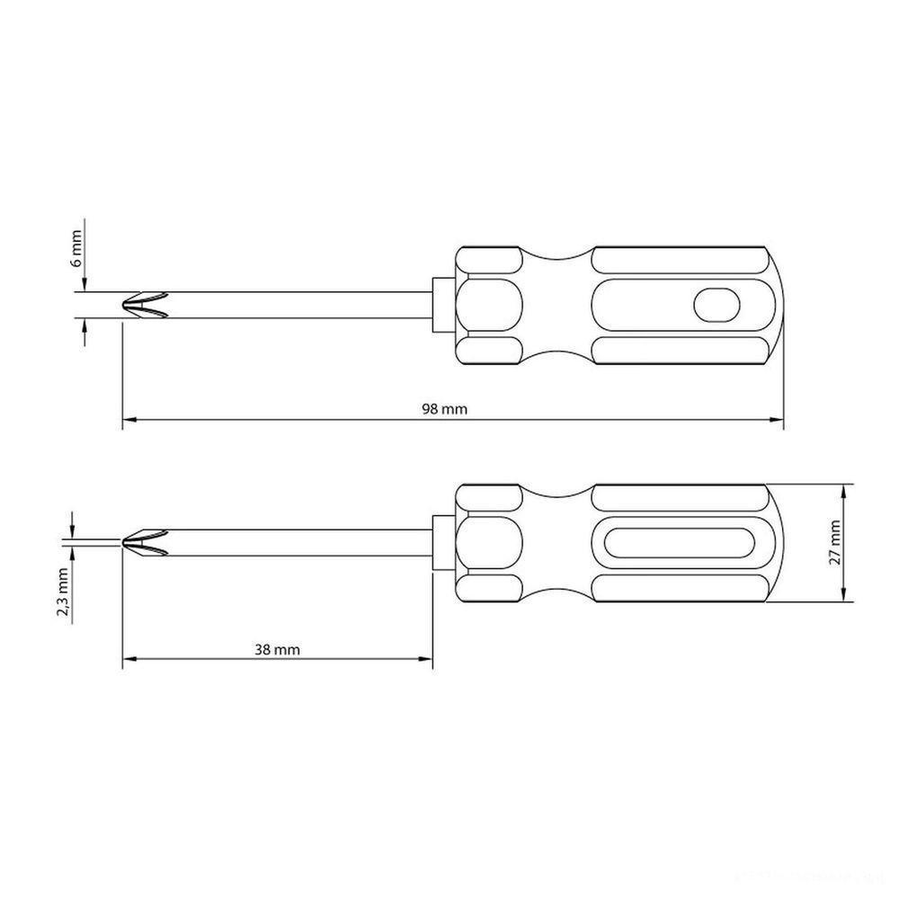 Chave De Fenda Toco Masterplus Com Ponta Cruzada 1/4x1.1/2" Em Aço Cromo Vanádio - 2