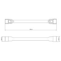 Chave De Roda 24x27 Mm Com Corpo Forjado Em Aço Especial Cromado Com Furo Para Manípulo - 2