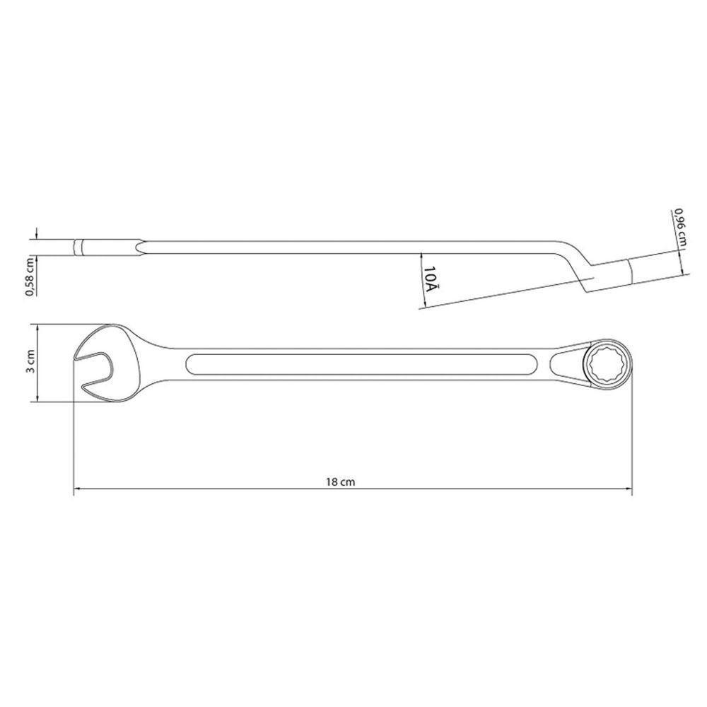 Chave Combinada 13 Mm Com Pescoço Tramontina Com Corpo Forjado Em Aço Especial Cromado Tramontina - 3