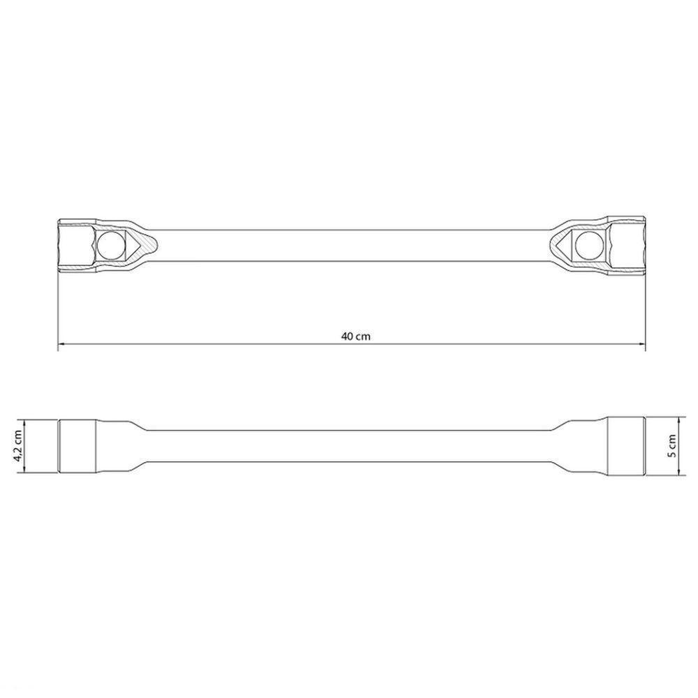 Chave De Roda 27x33 Mm Com Corpo Forjado Em Aço Especial Cromado Com Furo Para Manípulo - 3