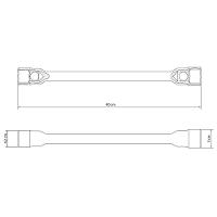 Chave De Roda 27x33 Mm Com Corpo Forjado Em Aço Especial Cromado Com Furo Para Manípulo - 3