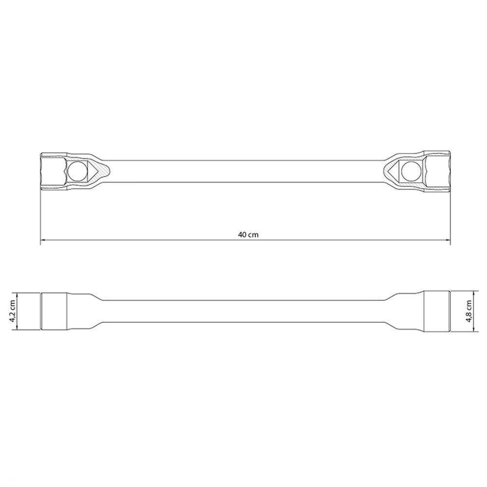 Chave De Roda 27x32 Mm Com Corpo Forjado Em Aço Especial Cromado Com Furo Para Manípulo - 2