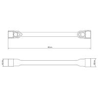 Chave De Roda 27x32 Mm Com Corpo Forjado Em Aço Especial Cromado Com Furo Para Manípulo - 2