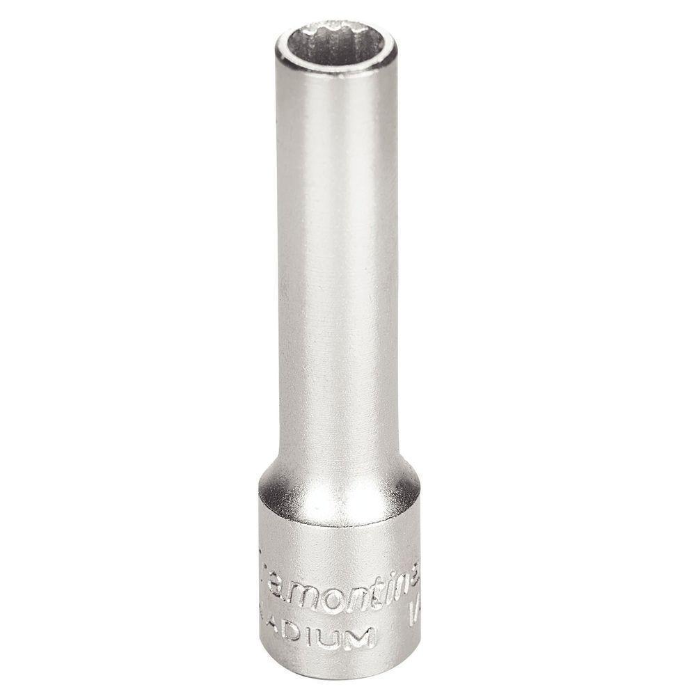 Soquete Estriado Longo Em Aço Cromo Vanádio 3/16 Polegada - Encaixe 1/4 Polegada Pro - 1