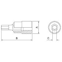 Soquete Em Aço Cromo Vanádio Ponta Hexagonal 8 Mm - Encaixe 3/8" Tramontina Pro Tramontina - 2
