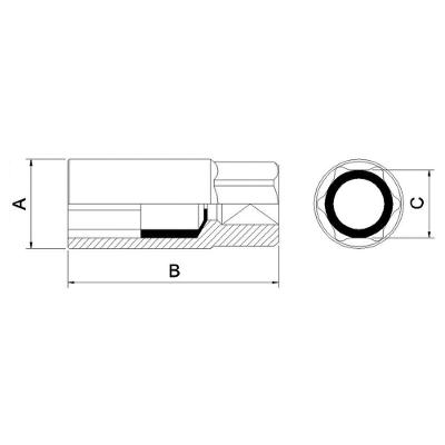 Soquete Para Vela 1/2" 21 Mm / 13/16" Tramontina Pro Tramontina