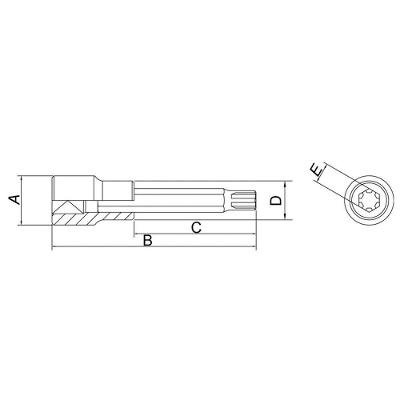 Soquete Longo Em Aço Cromo Vanádio Ponta Ribe 12 Mm - Encaixe 1/2" Tramontina