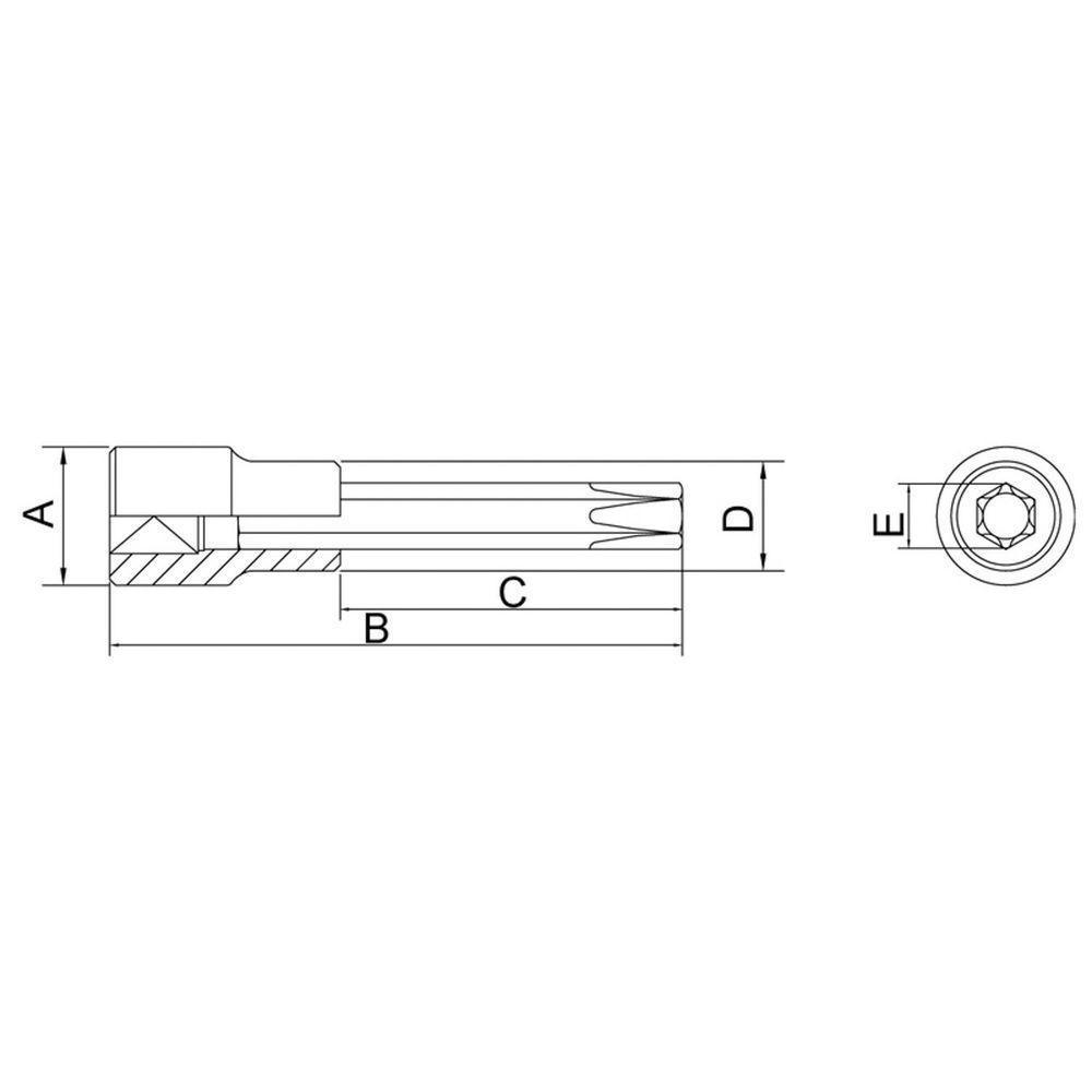 Soquete Longo Em Aço Cromo Vanádio Ponta Trafix T70 - Encaixe 1/2" Tramontina - 2