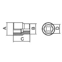 Soquete Sextavado Em Aço Cromo Vanádio 36 Mm - Encaixe 3/4" Tramontina - 2