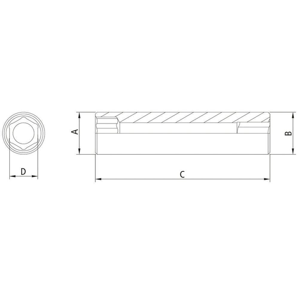 Soquete Sextavado Longo Em Aço Cromo Vanádio 6 Mm - Encaixe 1/4" Tramontina Pro Tramontina - 2