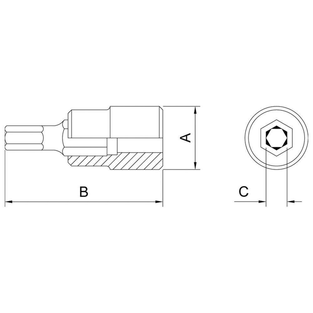Soquete Em Aço Cromo Vanádio Ponta Hexagonal 7 Mm - Encaixe 1/2" Tramontina - 2
