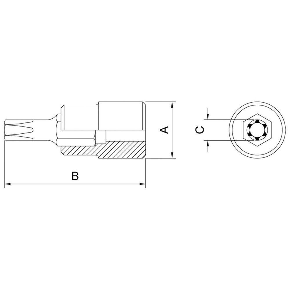 Soquete Em Aço Cromo Vanádio Ponta Trafix T60 - Encaixe 1/2" Tramontina Pro Tramontina - 2