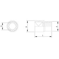 Soquete Estriado Em Aço Cromo Vanádio 10 Mm - Encaixe 1/4" Tramontina - 2