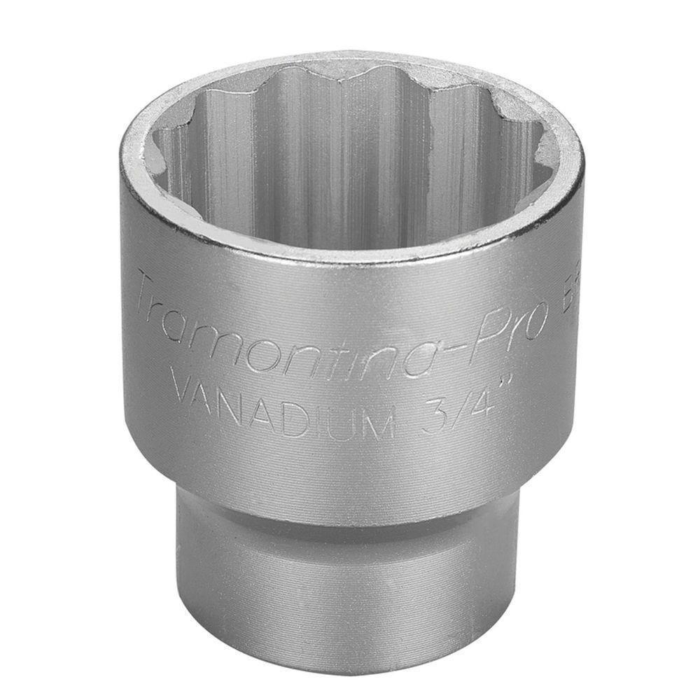 Soquete Estriado Em Aço Cromo Vanádio 46 Mm - Encaixe 3/4" Tramontina - 1