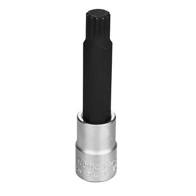 Soquete Longo Em Aço Cromo Vanádio Ponta Multidentada 14 Mm - Encaixe 1/2" Tramontina