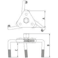 Chave Para Filtro De óleo 3 Garras 63-120 Mm Tramontina Pro Tramontina - 2