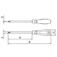 Chave De Fenda Ponta Cruzada Em Aço Cromo Vanádio 6x250 Mm (1/4x10) Tramontina Pro Tramontina - 2