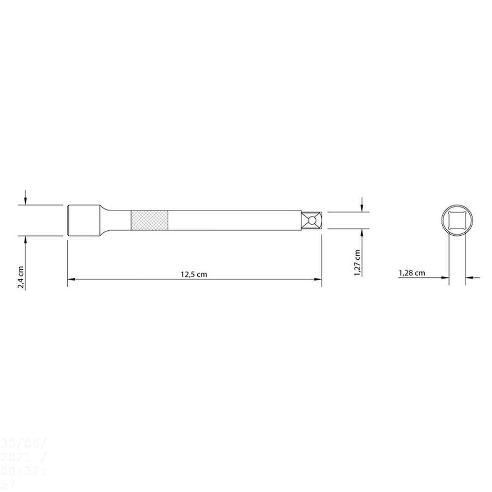 Extensão Usinada 5" Encaixe 1/2" Tramontina Em Aço Cromo Vanádio Com Acabamento Cromado Tramontina - 2