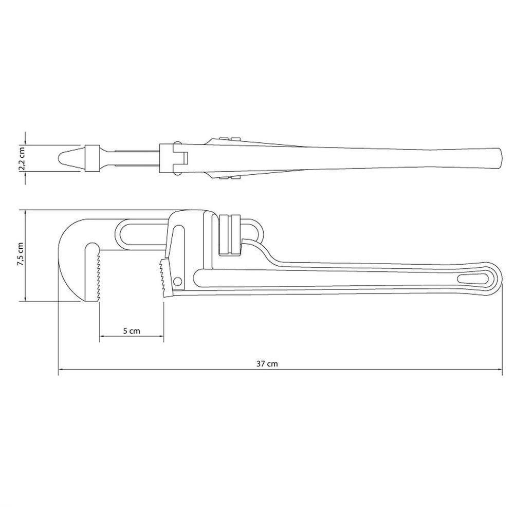 Chave Para Tubos 14" Com Corpo Em Ferro Fundido E Mandíbulas Em Aço Alto Carbono Modelo A - 3