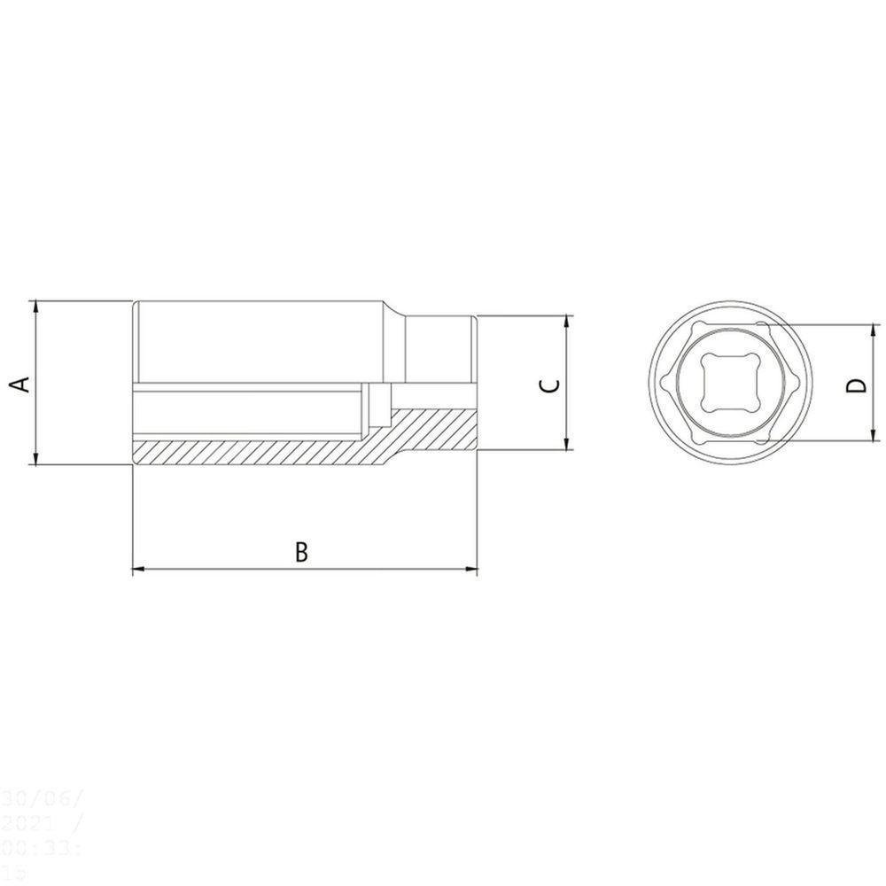 Soquete Sextavado Longo Em Aço Cromo Vanádio 10 Mm - Encaixe 1/2" Tramontina Pro Tramontina - 2