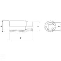Soquete Sextavado Longo Em Aço Cromo Vanádio 10 Mm - Encaixe 1/2" Tramontina Pro Tramontina - 2