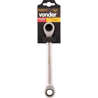 Chave Estrela Com Catraca 18x19mm Cromo Vanádio Vonder