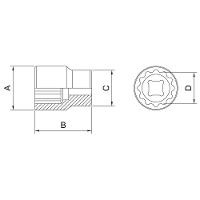 Soquete Estriado Em Aço Cromo Vanádio 5/16" - Encaixe 1/2" Tramontina Pro Tramontina - 2