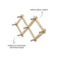 Cabide Sanfonado De Parede Em Madeira Pinus - Stolf 7 Pinos - 3