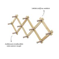 Cabide Sanfonado De Parede Em Madeira Pinus - Stolf 10 Pinos - 2