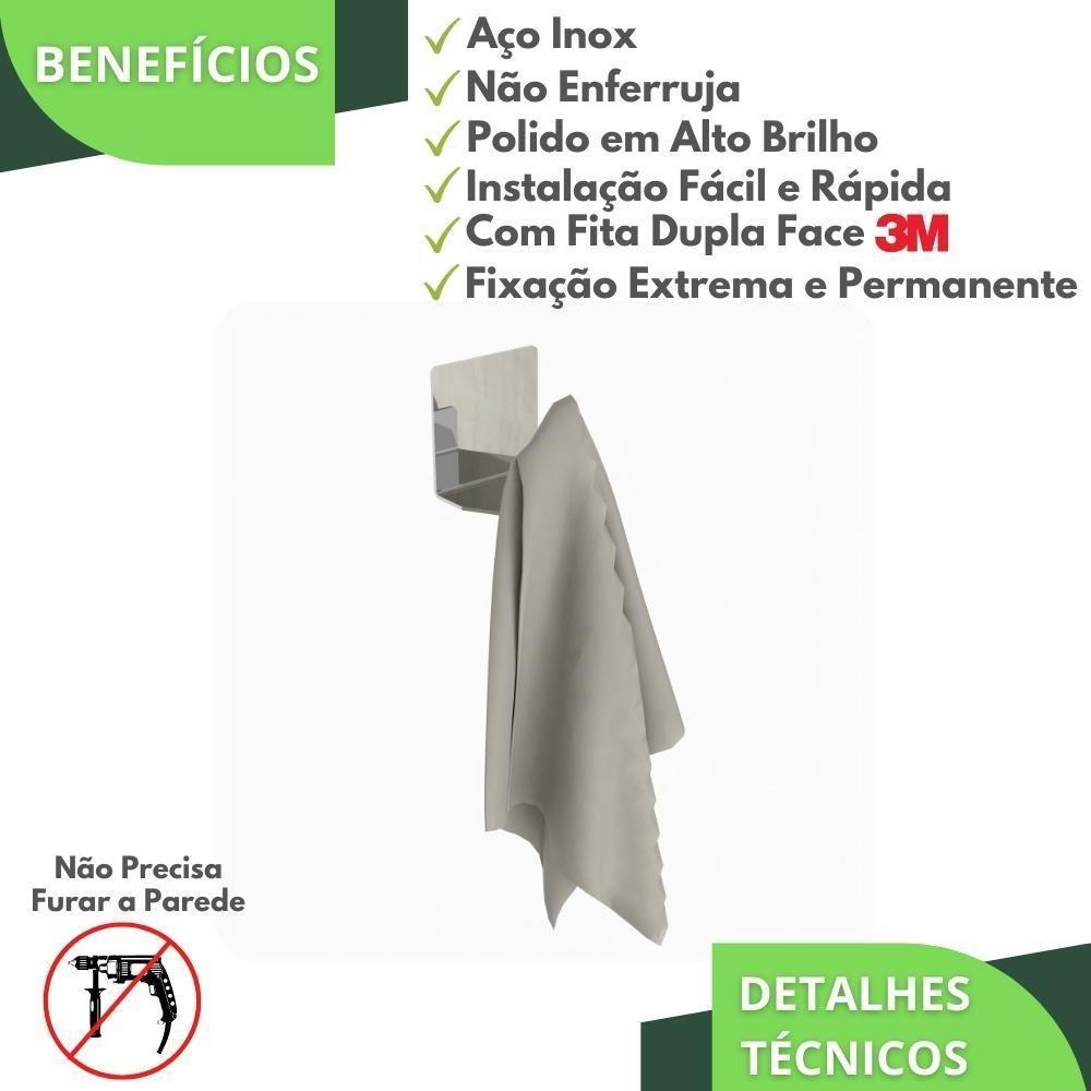 Gancho Adesivo 3M Inox De Parede Cabide Autocolante Df - 5