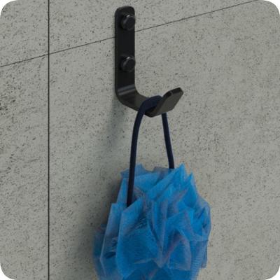 Cabide Gancho de Parede Preto Fosco para Toalha Plus
