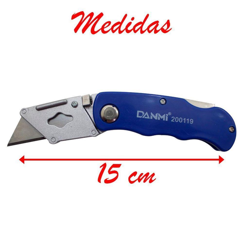 Estilete Trapezoidal Dobrável Profissional 18mm Danmi® - 3