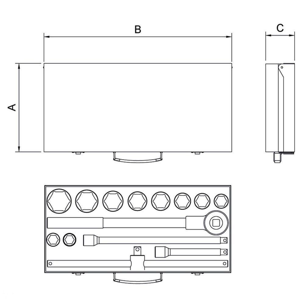 Maleta Com Soquetes E Acessórios 3/4" 14 Peças - Milímetros Tramontina - 2