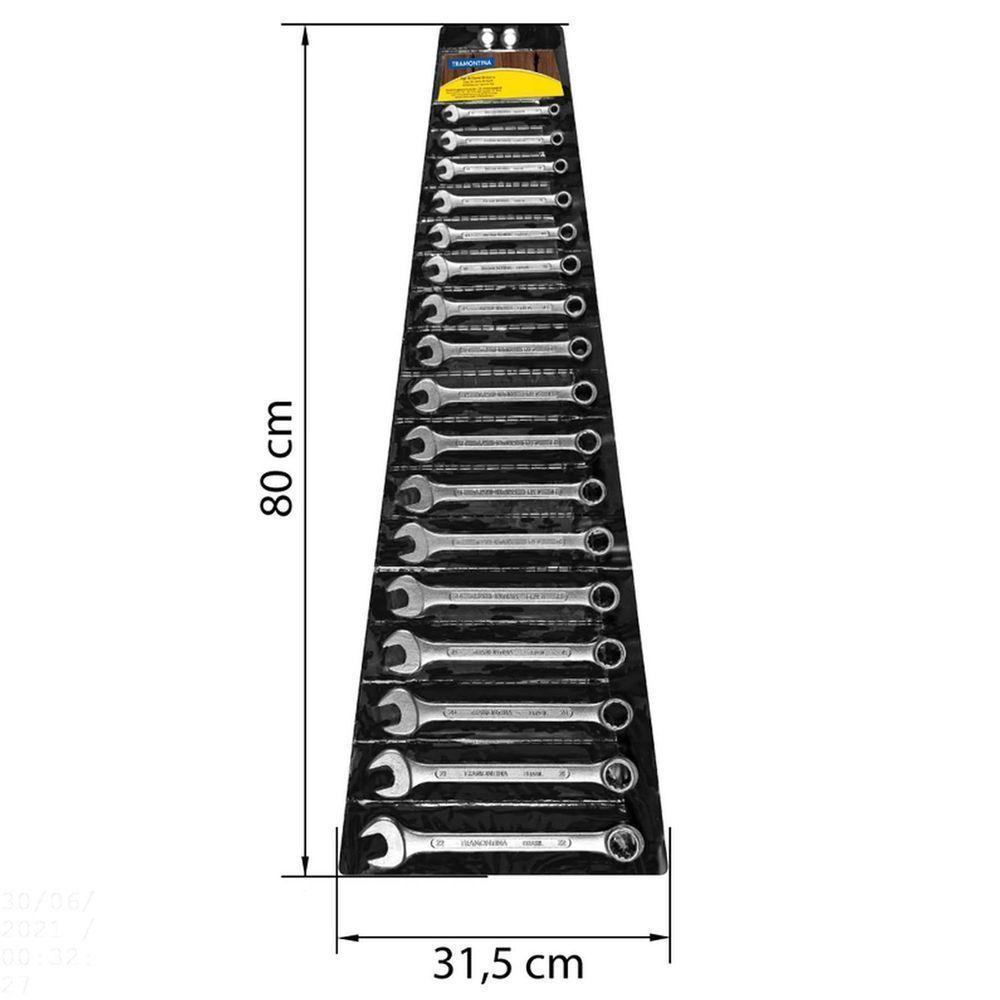 Jogo De Chaves Combinadas Tramontina Basic Com Corpo Em Aço Especial Cromado 17 Peças Tramontina - 3